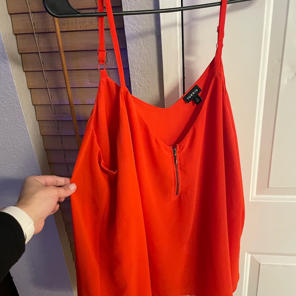 Torrid Bright Red Camisole with Zipper Detail